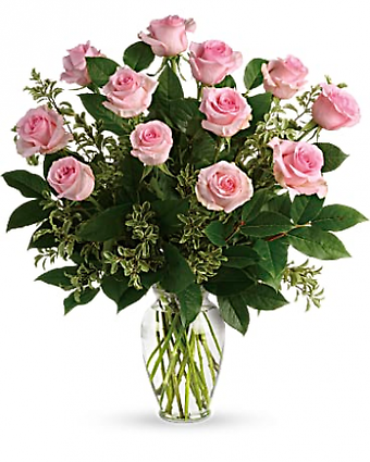 Make Me Blush - Dozen Long Stemmed Pink Roses